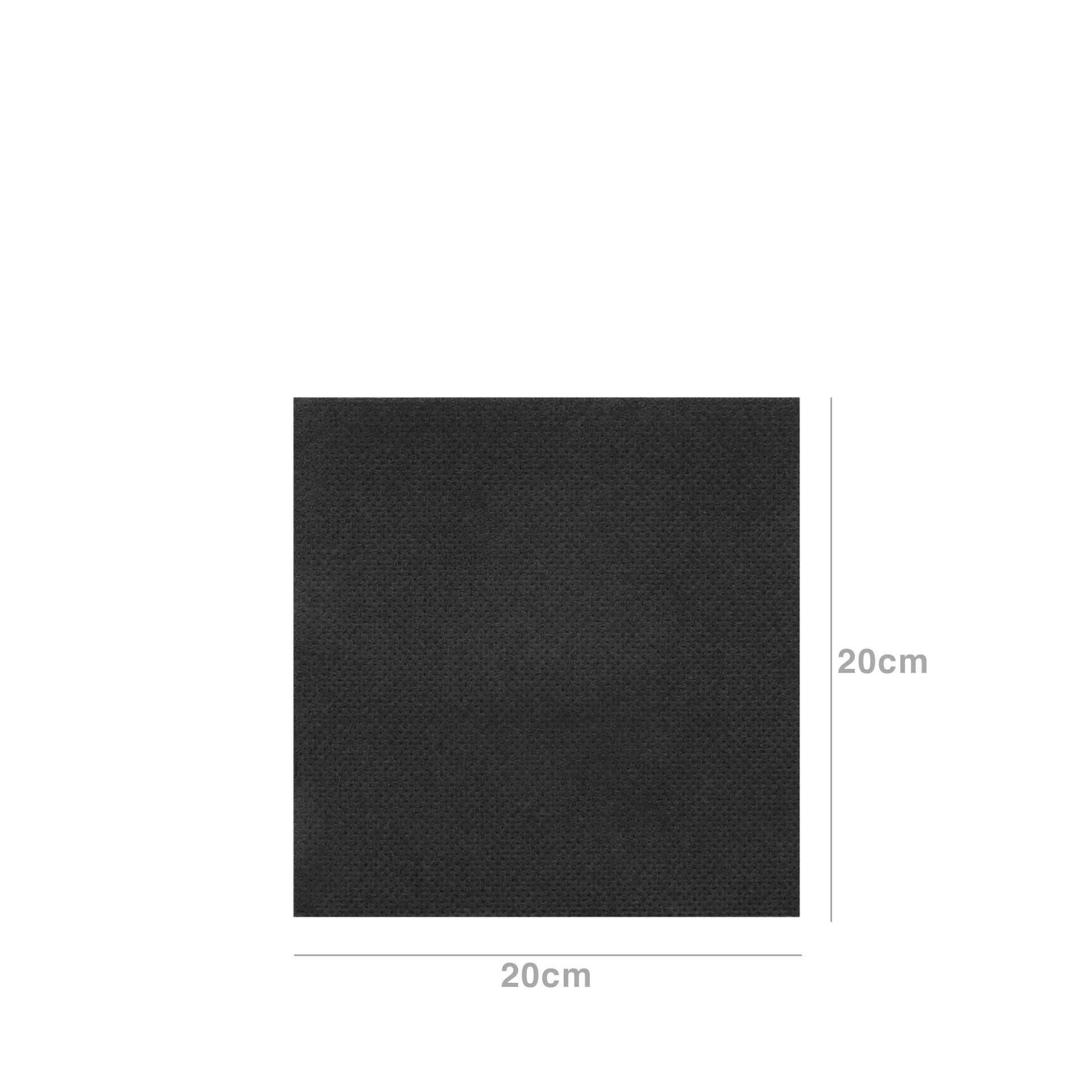 Guardanapos Preto 20X20cm Pack 100