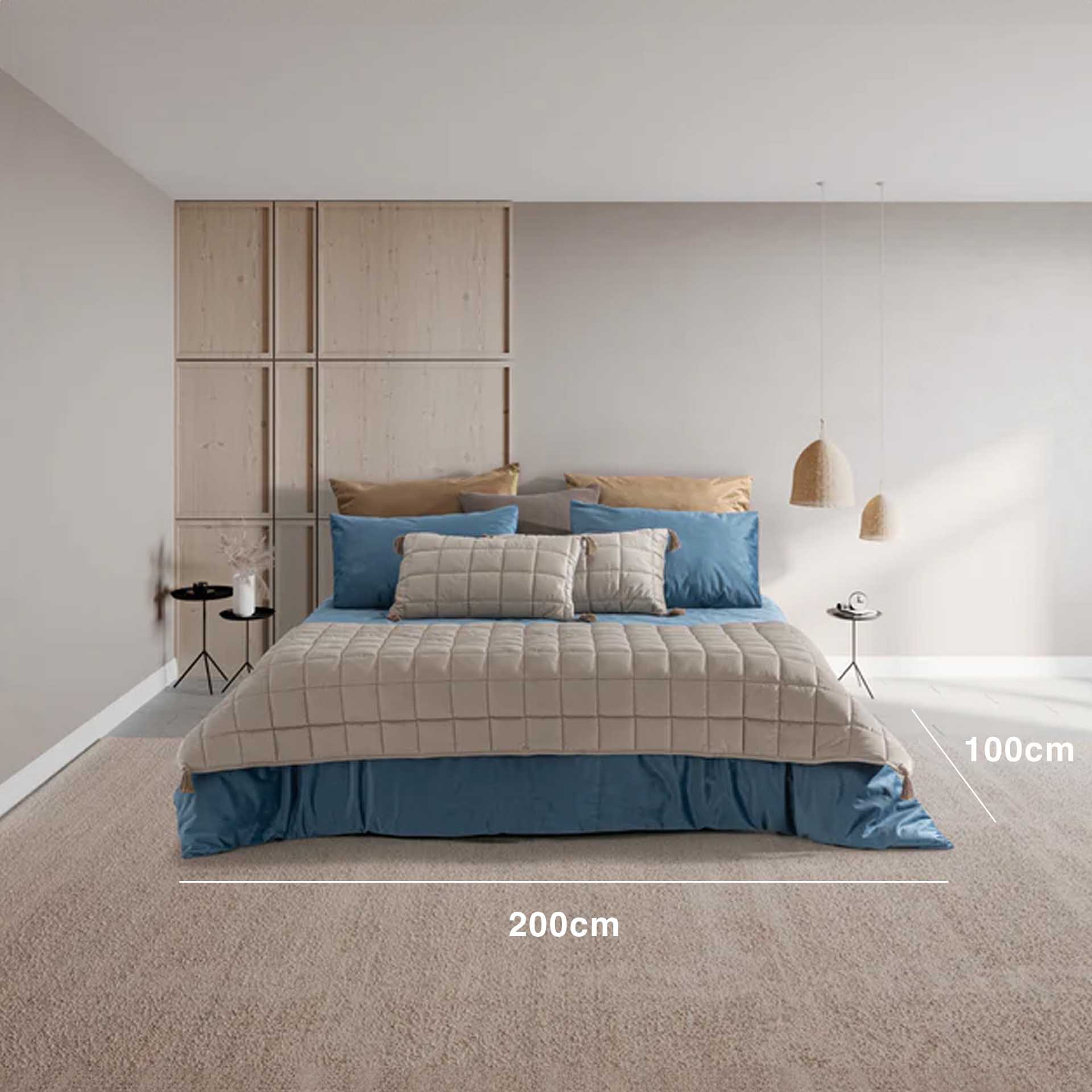 Cobre Pés Aladino + 2 Almofadas Linho 200X100cm