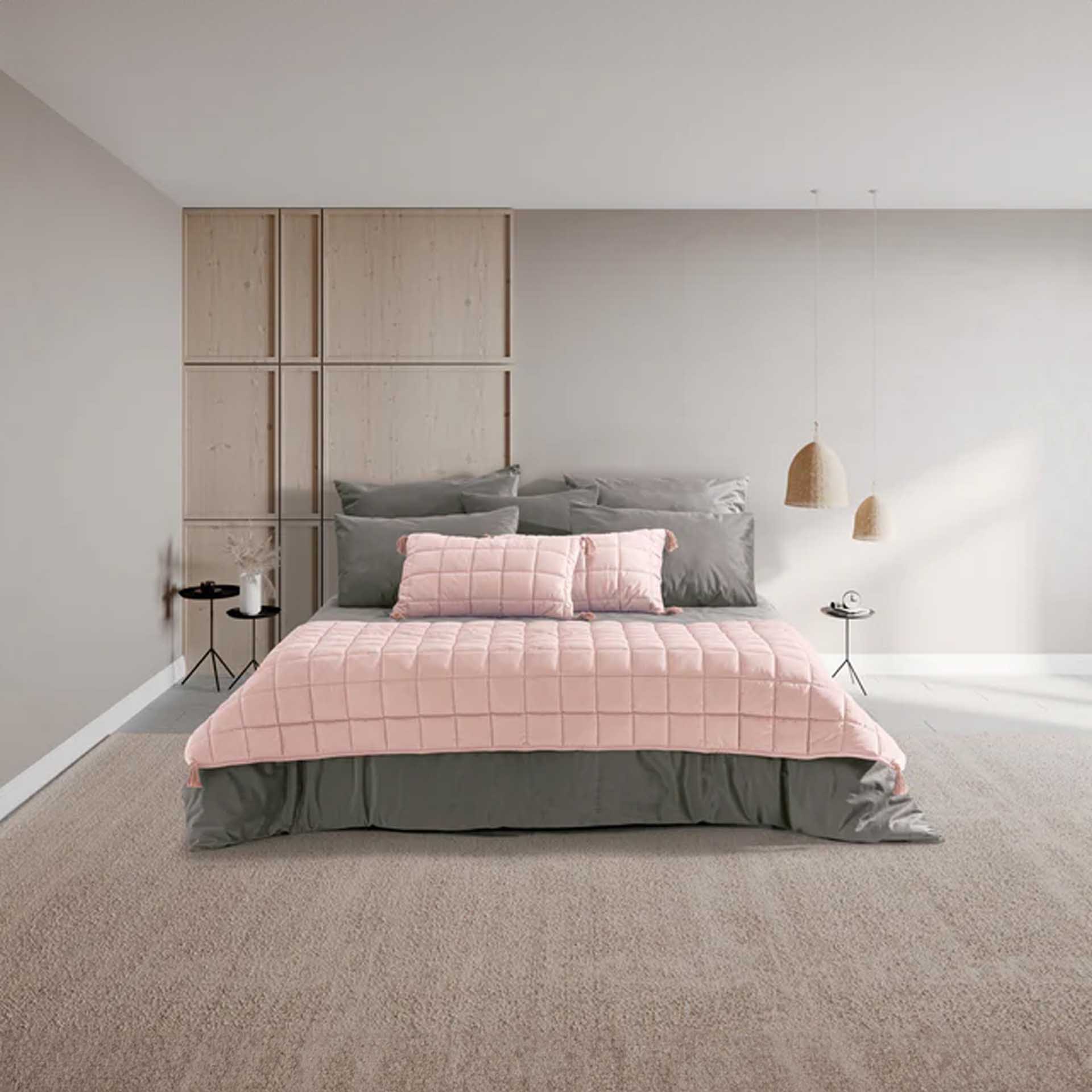 Cobre Pés Aladino + 2 Almofadas Rosa 200X100cm