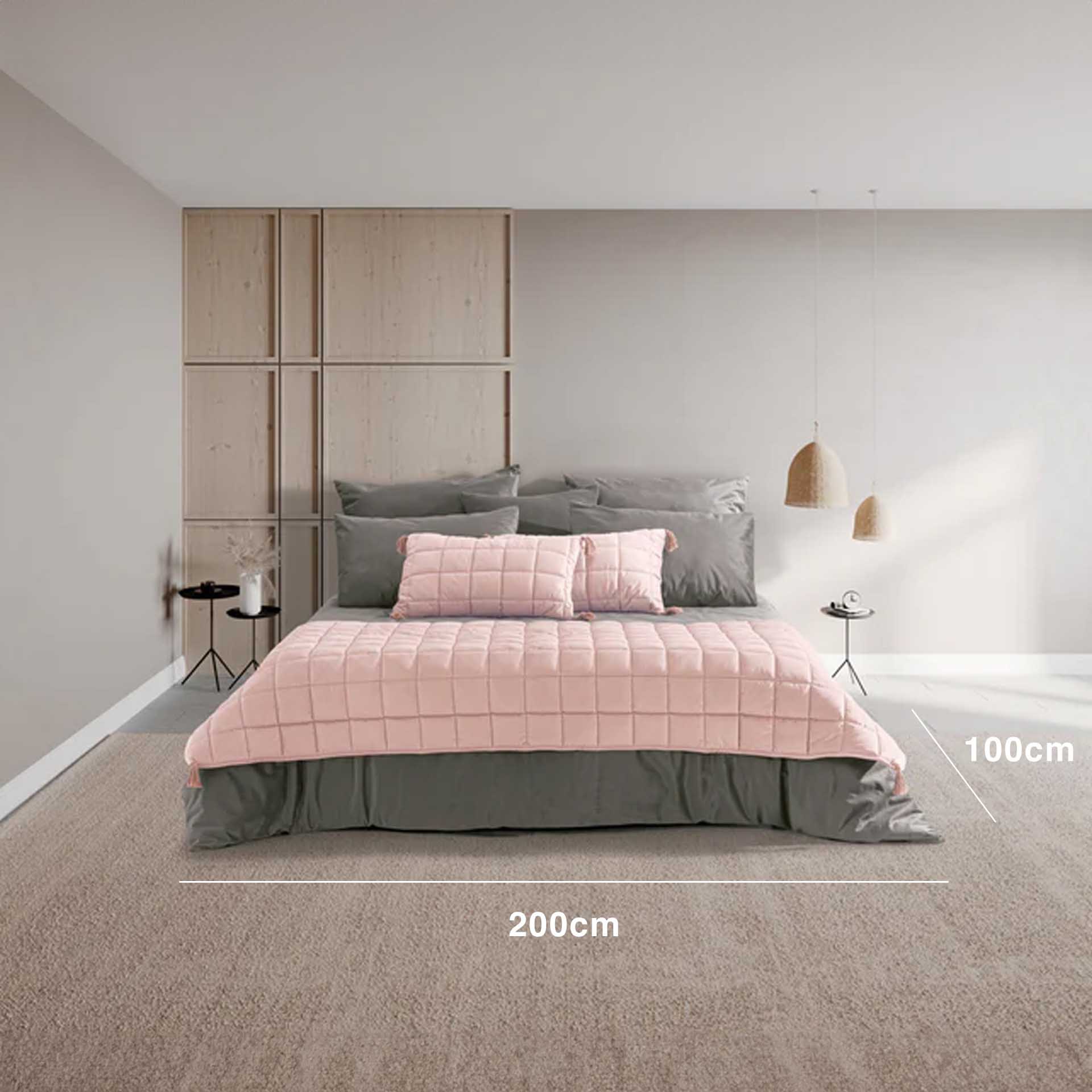 Cobre Pés Aladino + 2 Almofadas Rosa 200X100cm