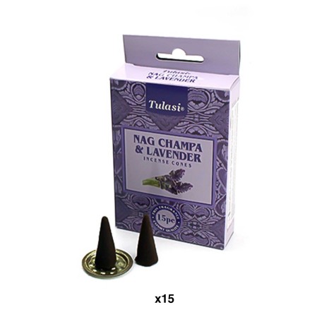 Cone Incenso Tulasi com Base Pack 15 - Image product