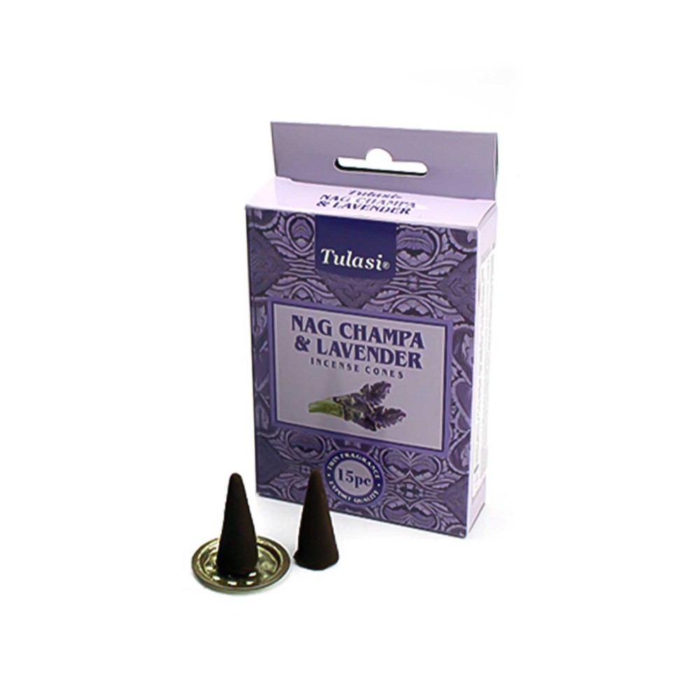 Cone Incenso Tulasi com Base Pack 15