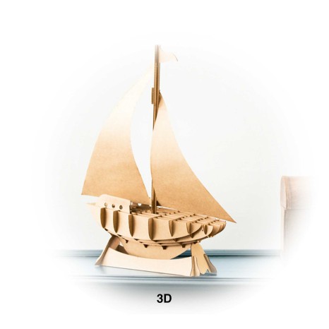 Puzzle 3D Cartão Barco - Image product