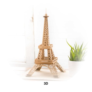 Puzzle 3D Cart�o Torre Eiffel