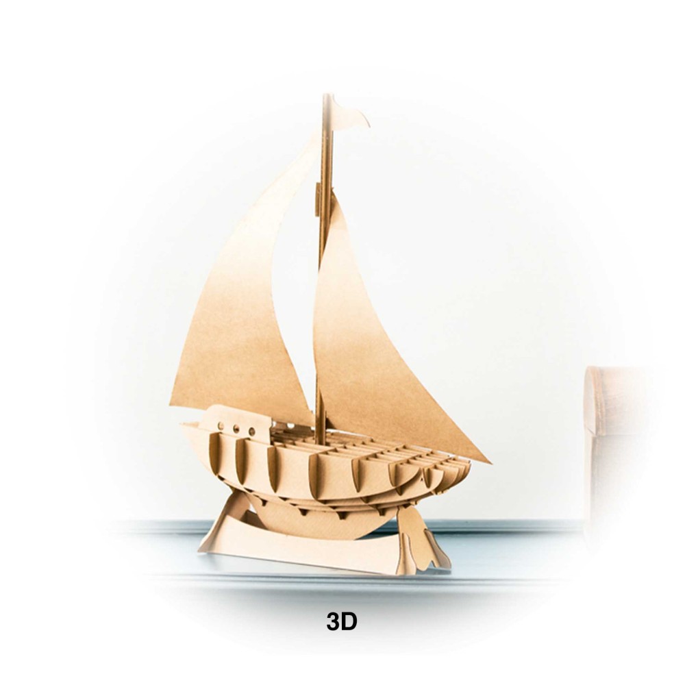 Puzzle 3D Cart�o Barco