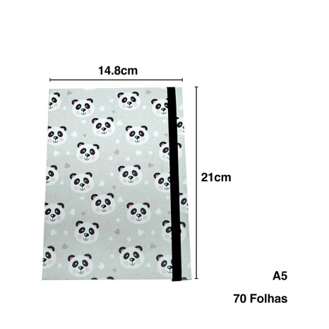 Caderno Ursinho Panda 70 Folhas A5 21X14.8cm - Image product