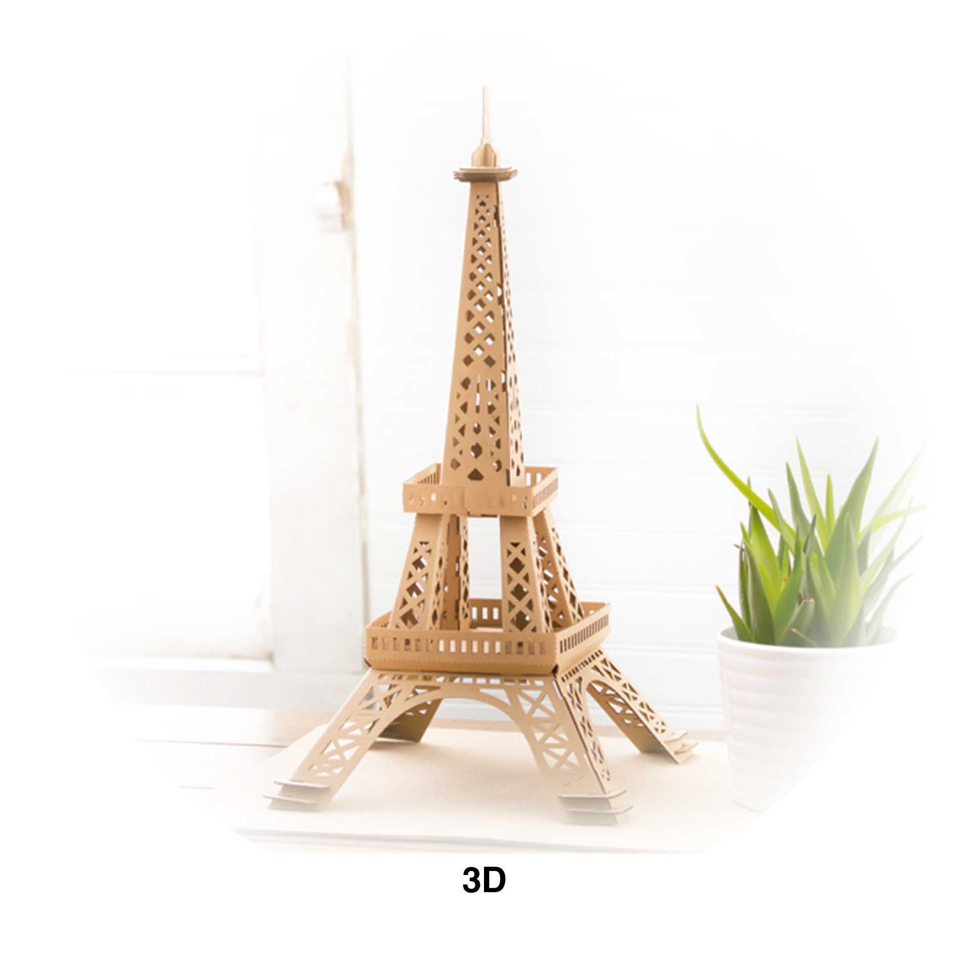 Puzzle 3D Cartão Torre Eiffel