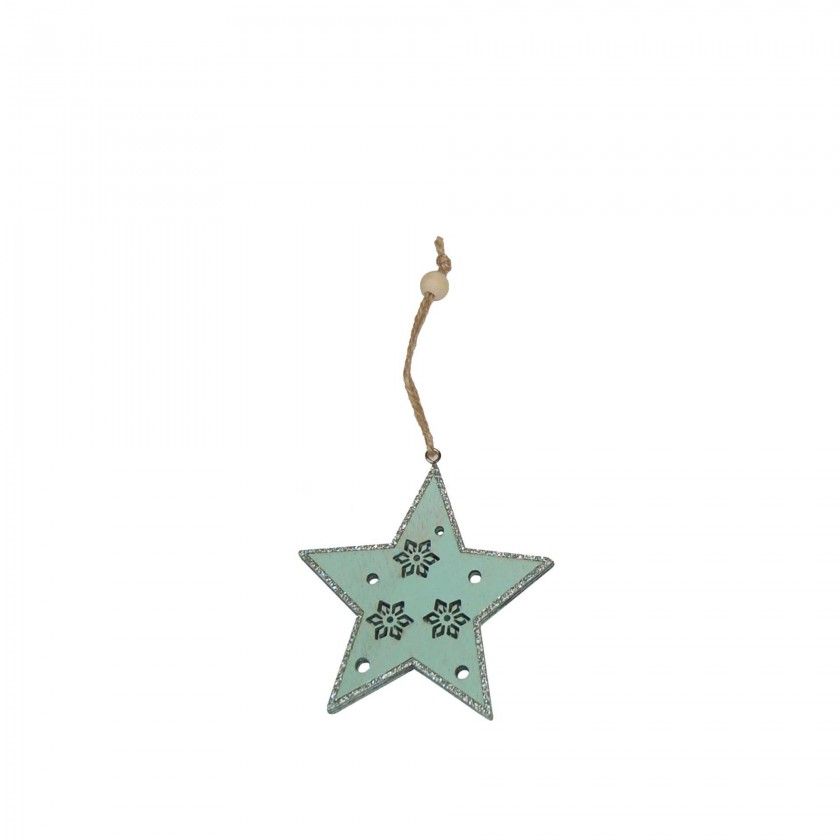 Pendente Madeira Estrela Verde