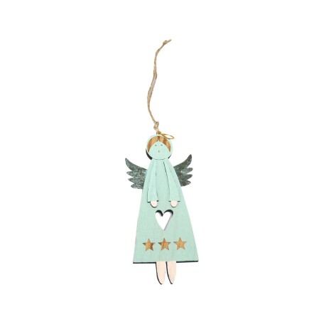 Anjo Madeira Com Coração Verde - Image product