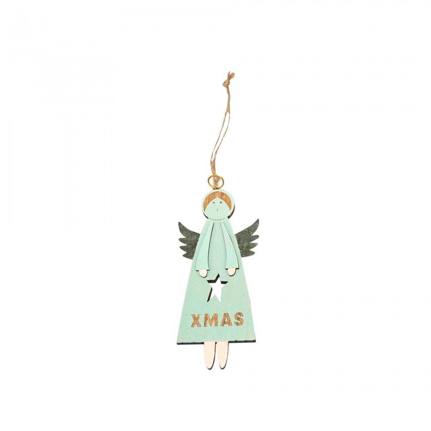 Anjo Madeira Com Estrela Verde Anjo Madeira Com Estrela Verde