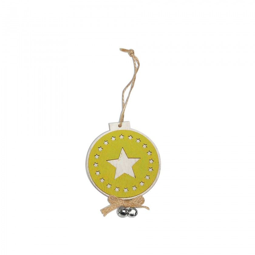 Bola Madeira Com Estrela Verde Bola Madeira Com Estrela Verde