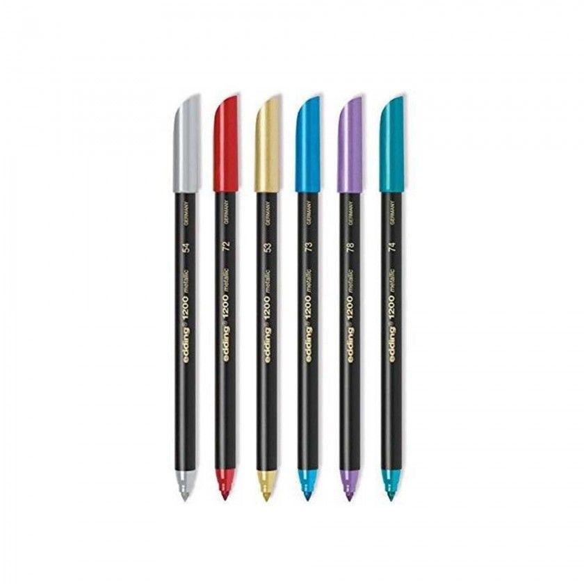 Marcador Fibra Edding 1200/6S Cores Metal Pack 6