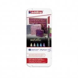 Marcador Fibra Edding 1200/6S Cores Metal Pack 6