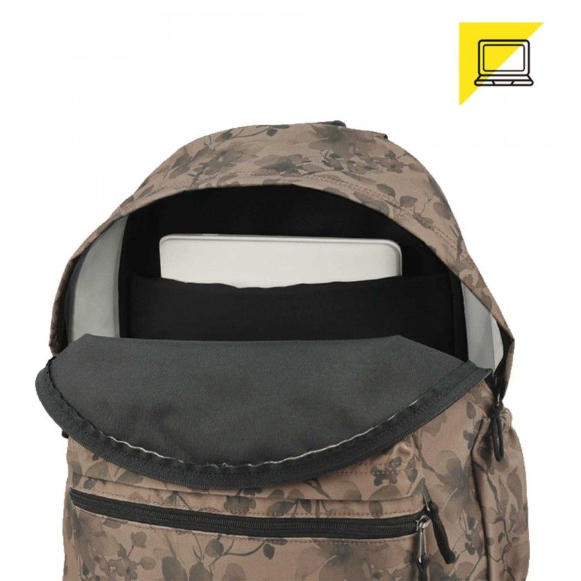 Mochila Pc Clssica Gv229 Floral Taupe L14