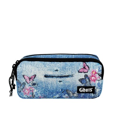 Estojo Duplo Gh128 Denim Trend 20.5X9.5X8cm