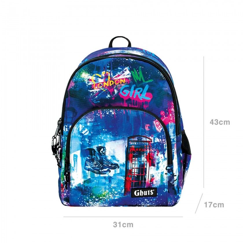 Mochila Escolar Ghuts Uk Girl 31X43X17cm Mochila Escolar Ghuts Uk Girl 31X43X17cm