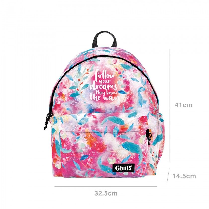 Mochila Clássica Portátil Ghuts Follow Dreams 32.5X41X14.5cm Mochila Clássica Portátil Ghuts Follow Dreams 32.5X41X14.5cm