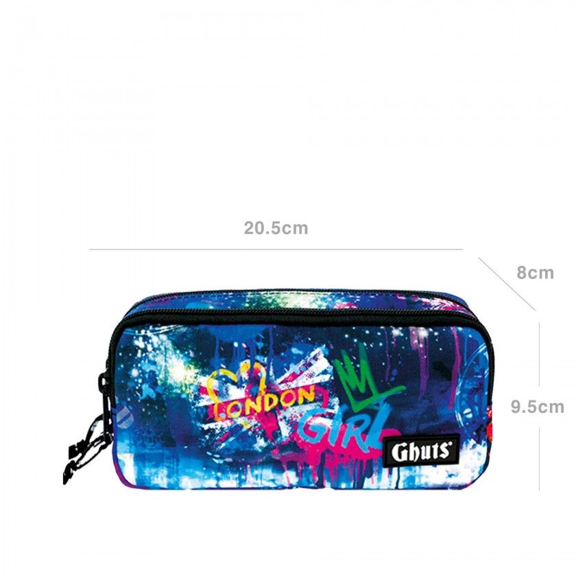 Estojo Duplo Ghuts Uk Girl 20.5X9.5X8cm Estojo Duplo Ghuts Uk Girl 20.5X9.5X8cm