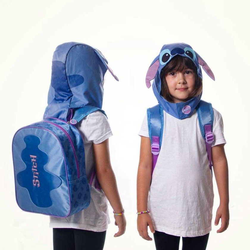 Mochila Infantil com Capuz Lilo Y Stitch 26X31X11cm Mochila Infantil com Capuz Lilo Y Stitch 26X31X11cm