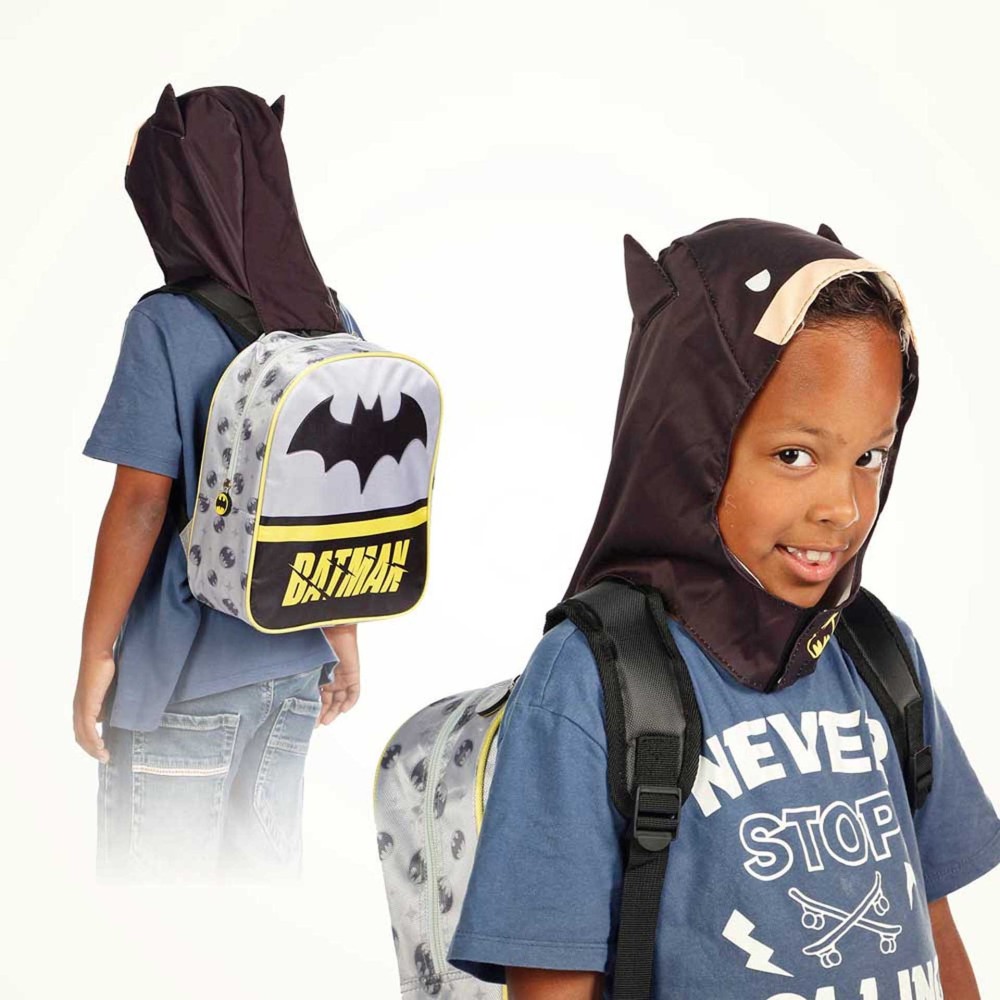 Mochila Infantil com Capuz Batman 26X31X11cm