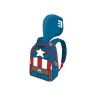 Mochila Infantil com Capuz Capitão América 26X31X11cm Mochila Infantil com Capuz Capitão América 26X31X11cm
