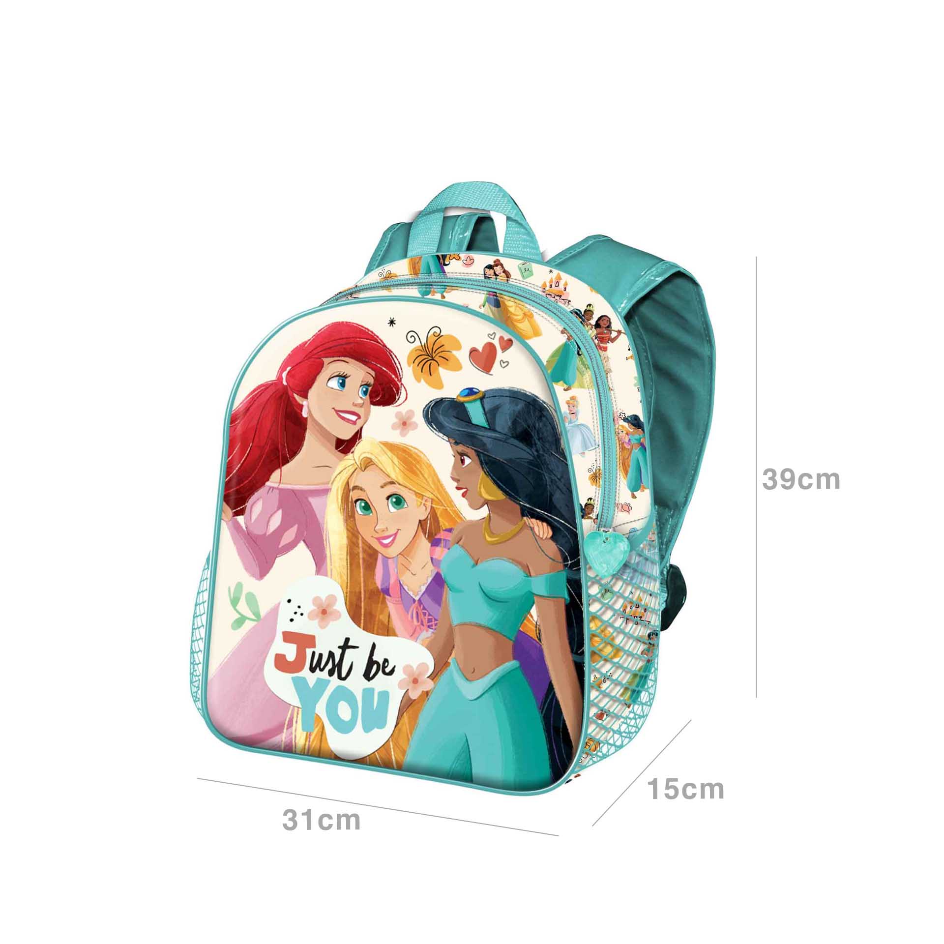 Mochila Escolar Princesas 39X31X15cm