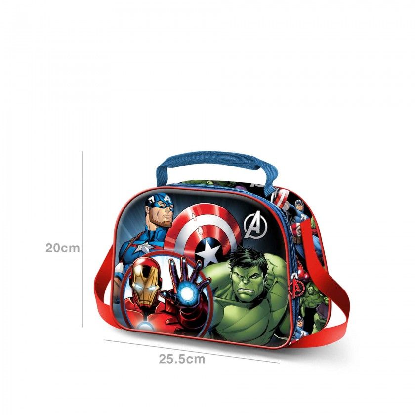 Lancheira 3D Vingadores 25.5X20X10Cm