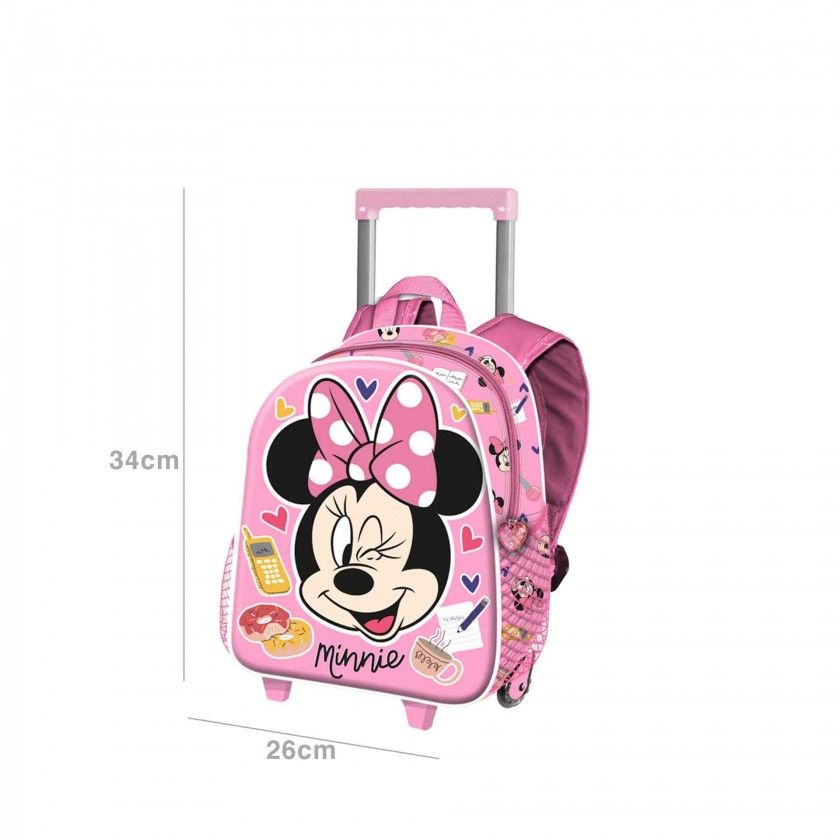 Mochila Trolley 3D Minnie 26X34X13Cm