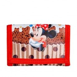 Carteira Velcro Minnie Infantil Muffin 13X9X2Cm