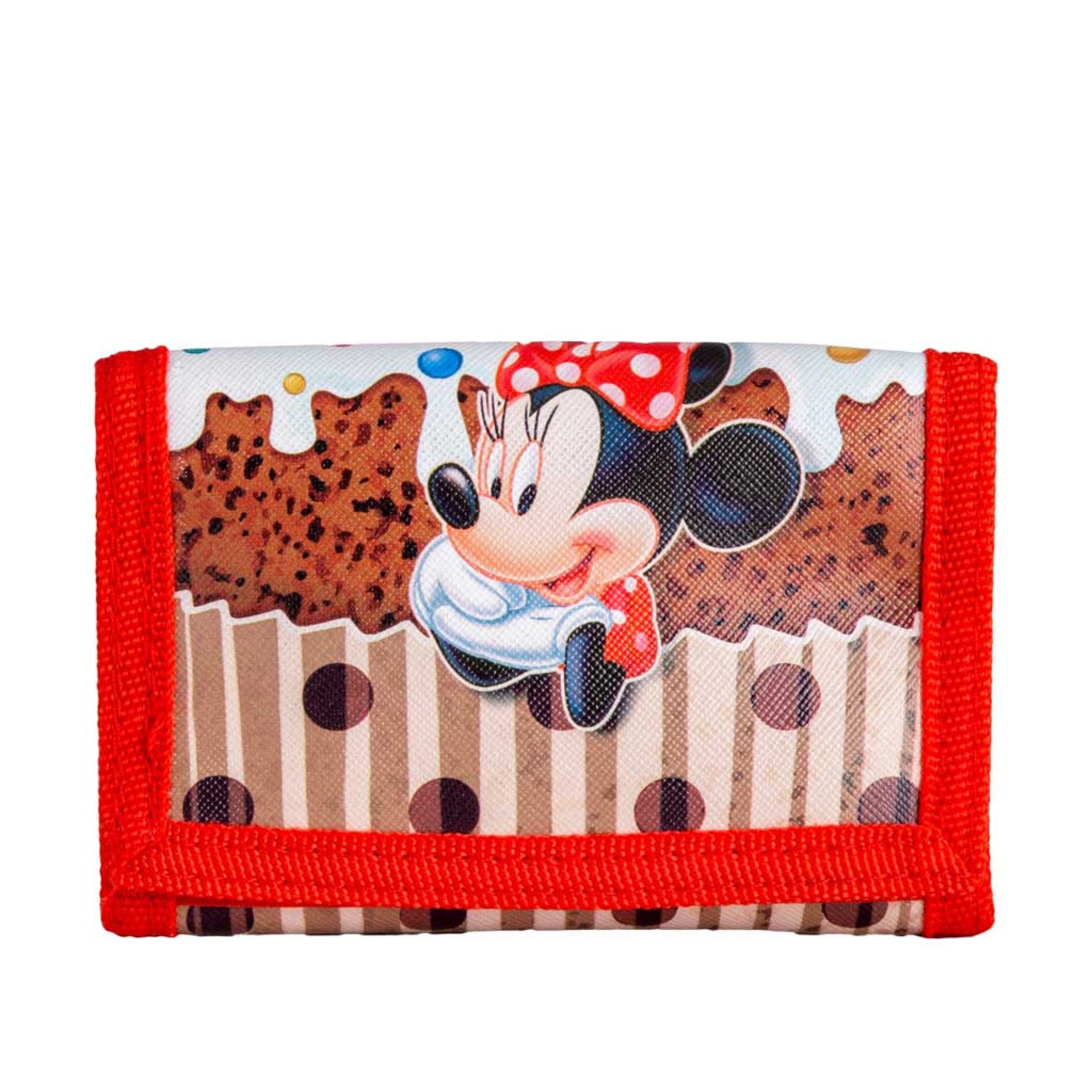 Carteira Velcro Minnie Infantil Muffin 13X9X2Cm