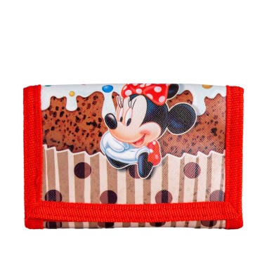 Carteira Velcro Minnie Infantil Muffin 13X9X2Cm