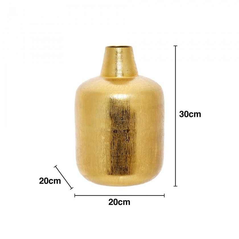 Jarra Alumínio Espelhada Dourado 20X20X30cm Jarra Alumínio Espelhada Dourado 20X20X30cm
