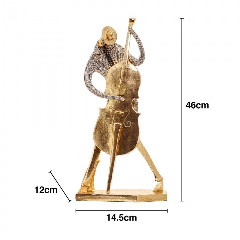 Estátua Músico Dourado 14.5X12X46cm Estátua Músico Dourado 14.5X12X46cm