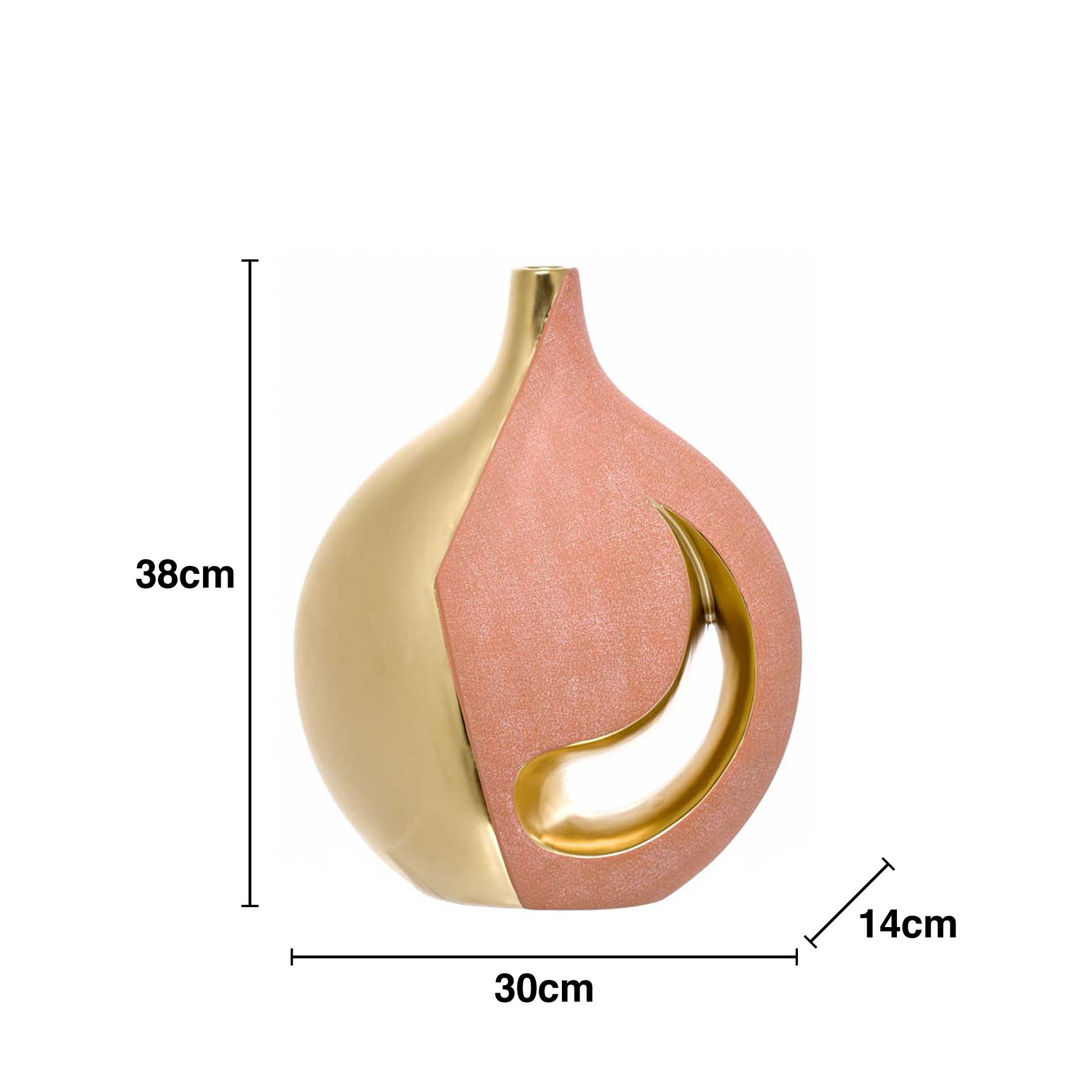 Jarra Cerâmica Golden Brick 30X14X38cm