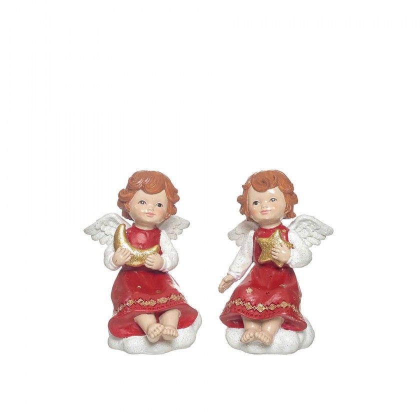 Anjo Natal Vermelho 9.5X9.5X15cm Anjo Natal Vermelho 9.5X9.5X15cm