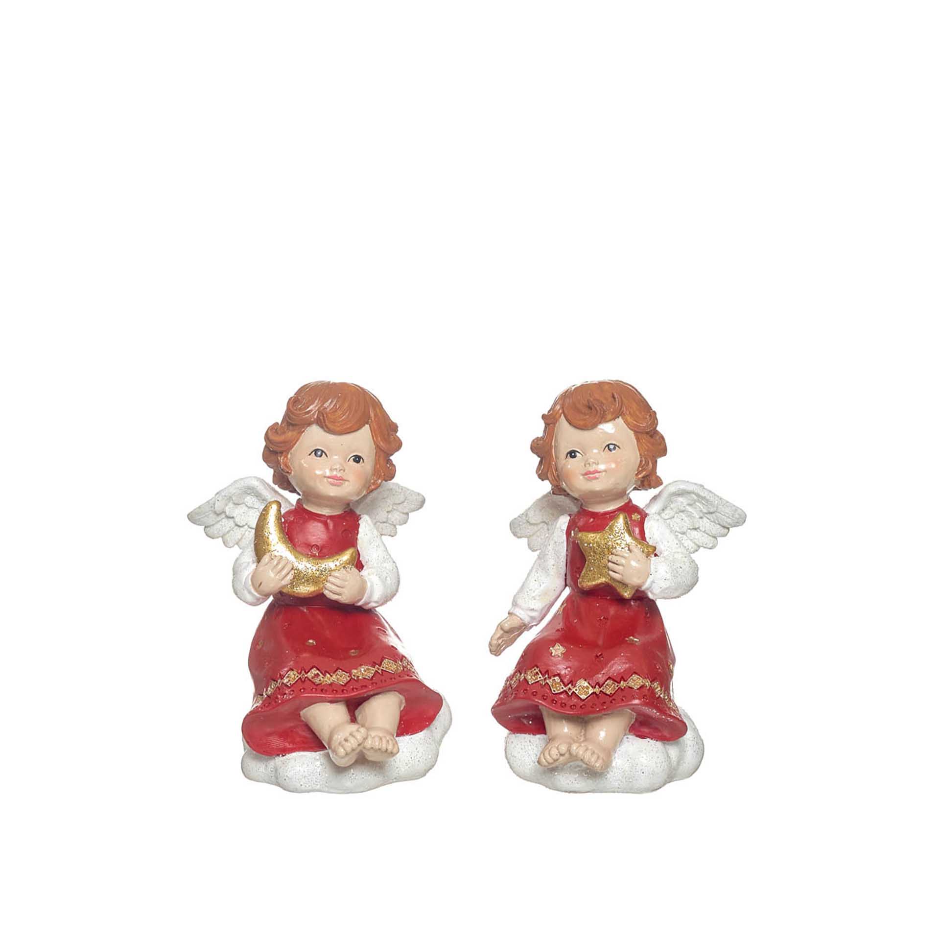 Anjo Natal Vermelho 9.5X9.5X15cm