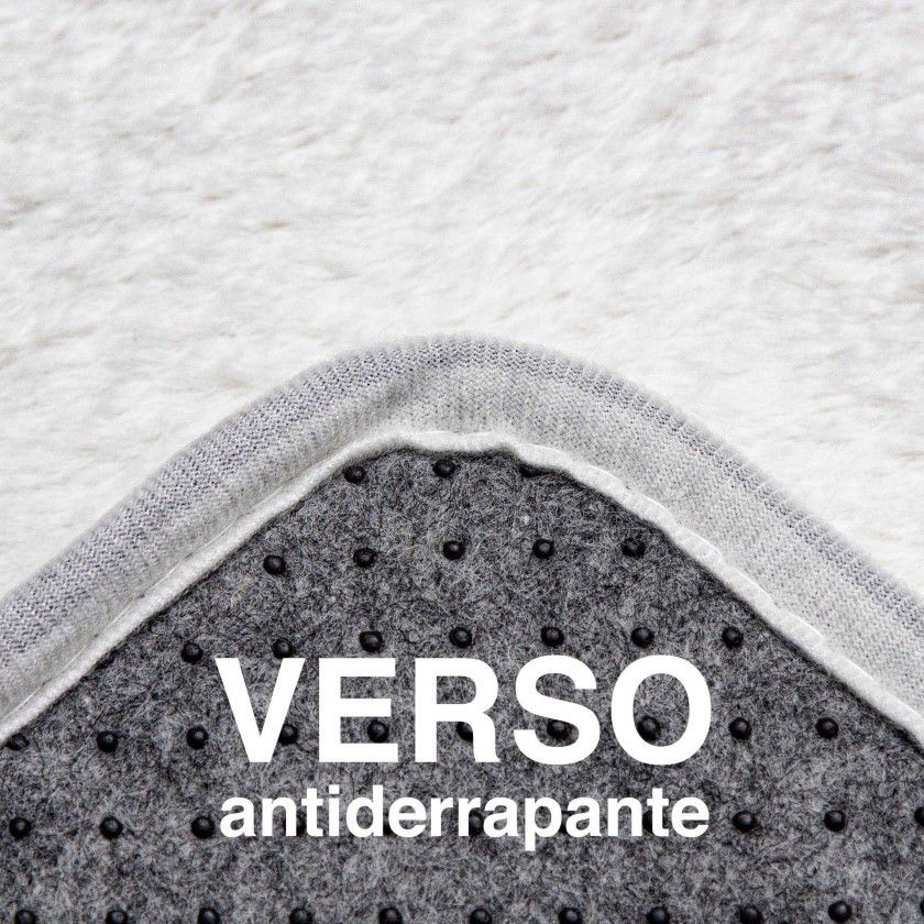 Tapete Poliéster Kami Branco 150X80cm Tapete Poliéster Kami Branco 150X80cm