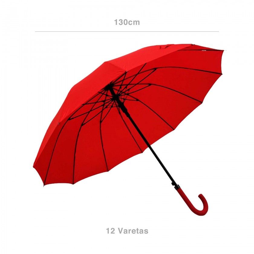 Guarda-Chuva Executive 12 Varas Vermelho 130cm Guarda-Chuva Executive 12 Varas Vermelho 130cm