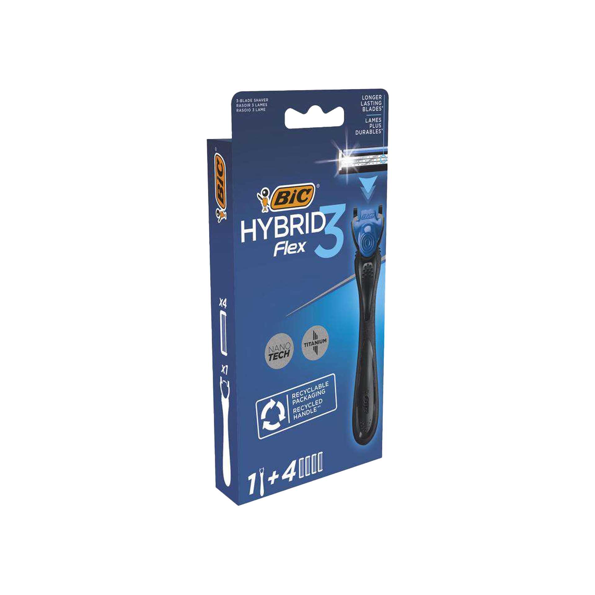 Máquina Barbear Bic Flex3 Hybrid + 4 Recargas