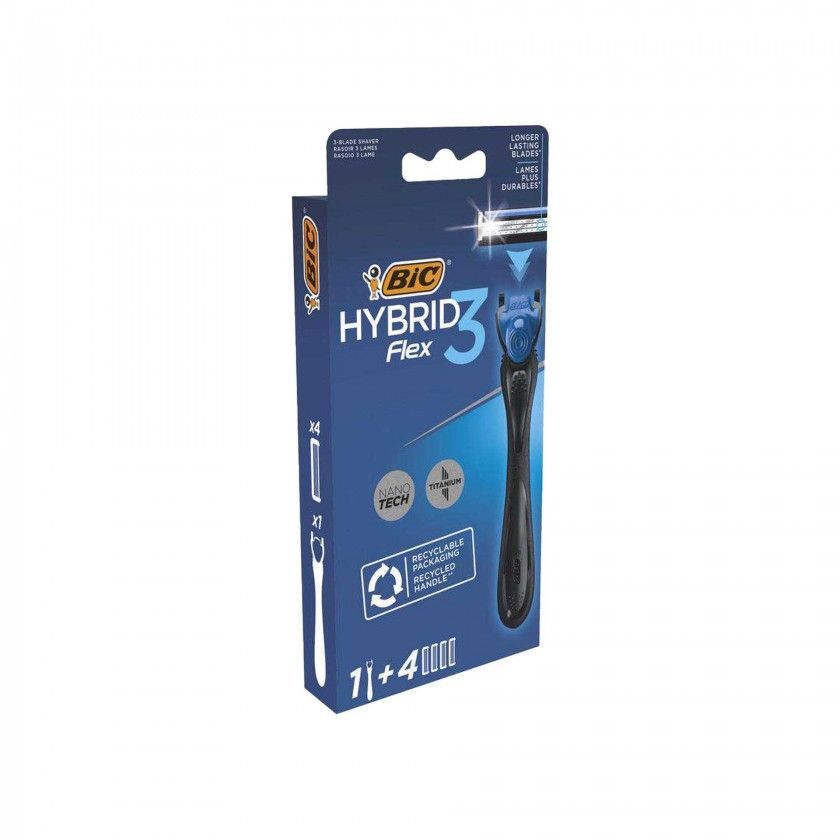 Mquina Barbear Bic Flex3 Hybrid + 4 Recargas