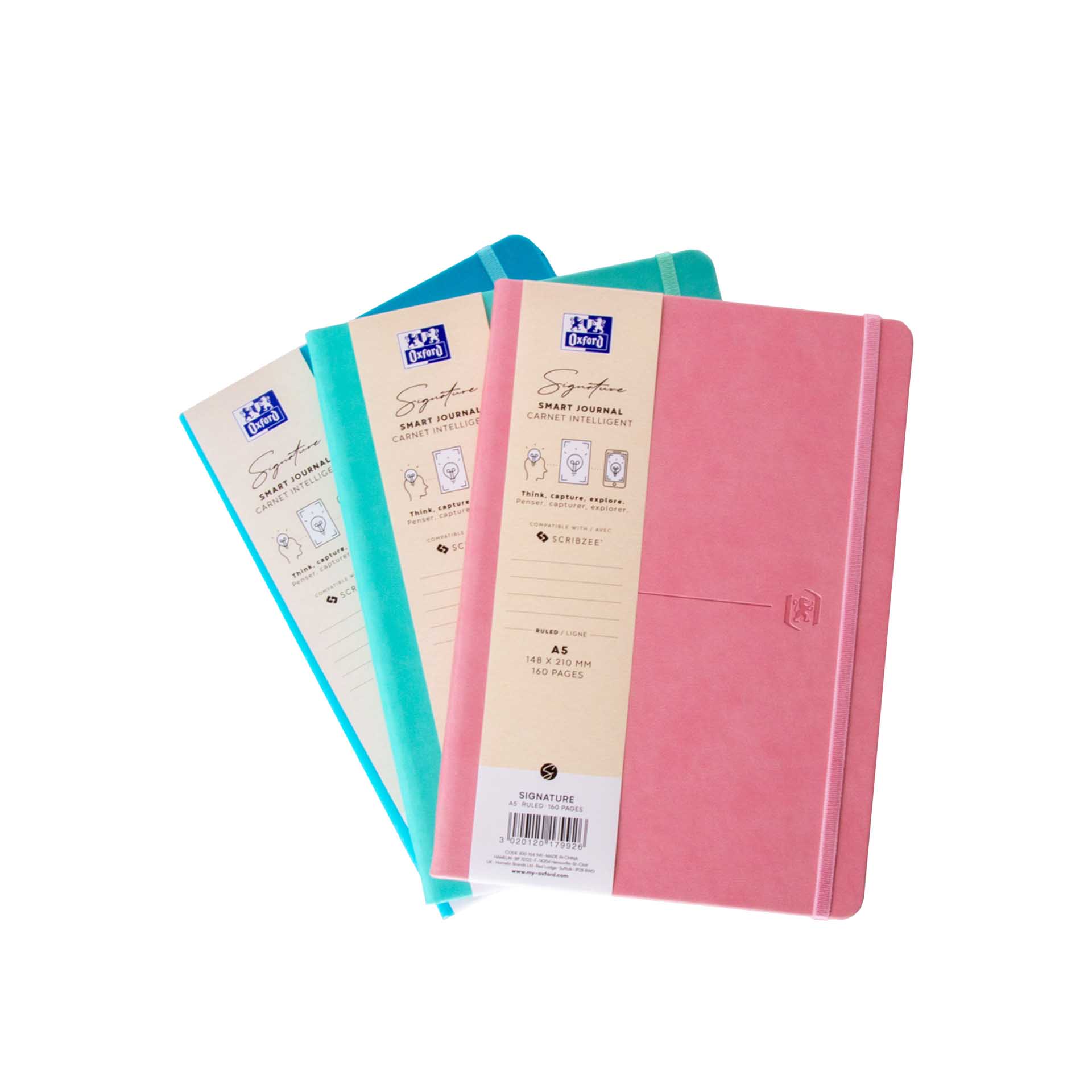 Caderno Oxford A5 + Caneta Bic 1mm + 2 Recargas Pastel