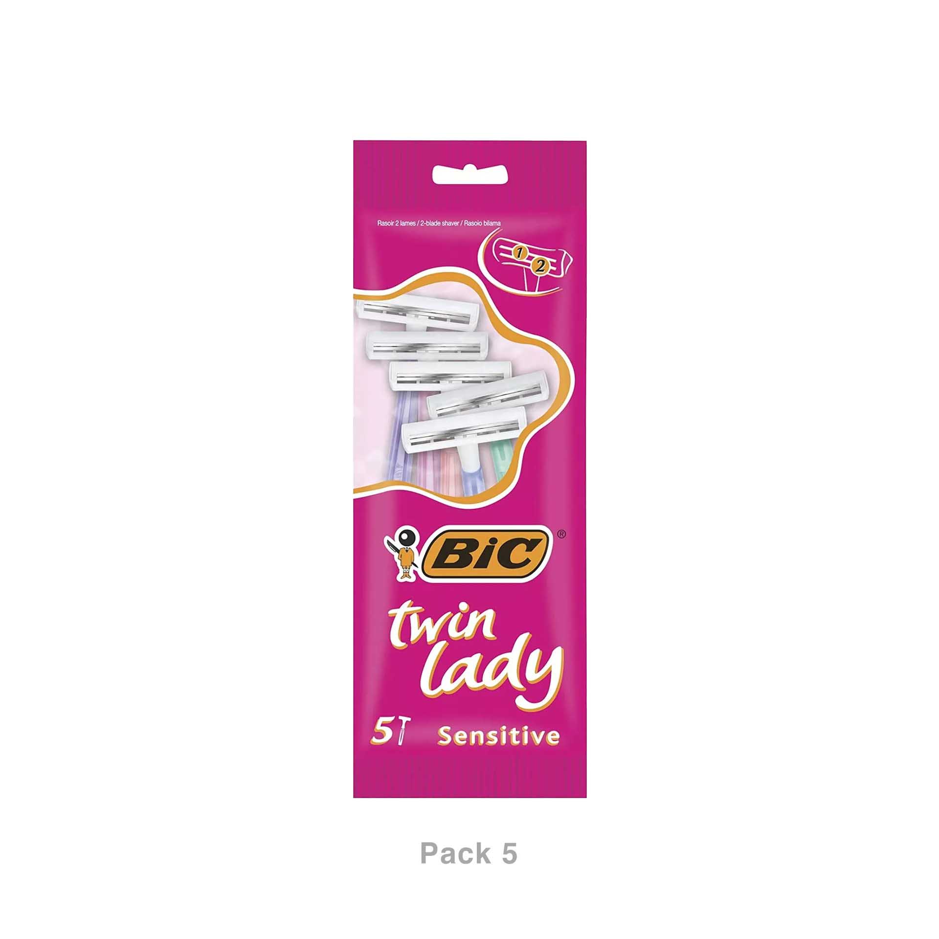 Lâmina Depiladora Descartável Bic Twin Lady Pack 5