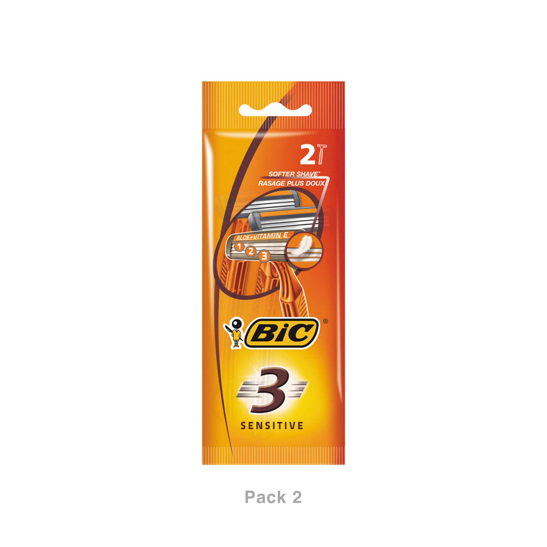 Lâmina Barbear Descartável Bic Sensitive3 Pack 2