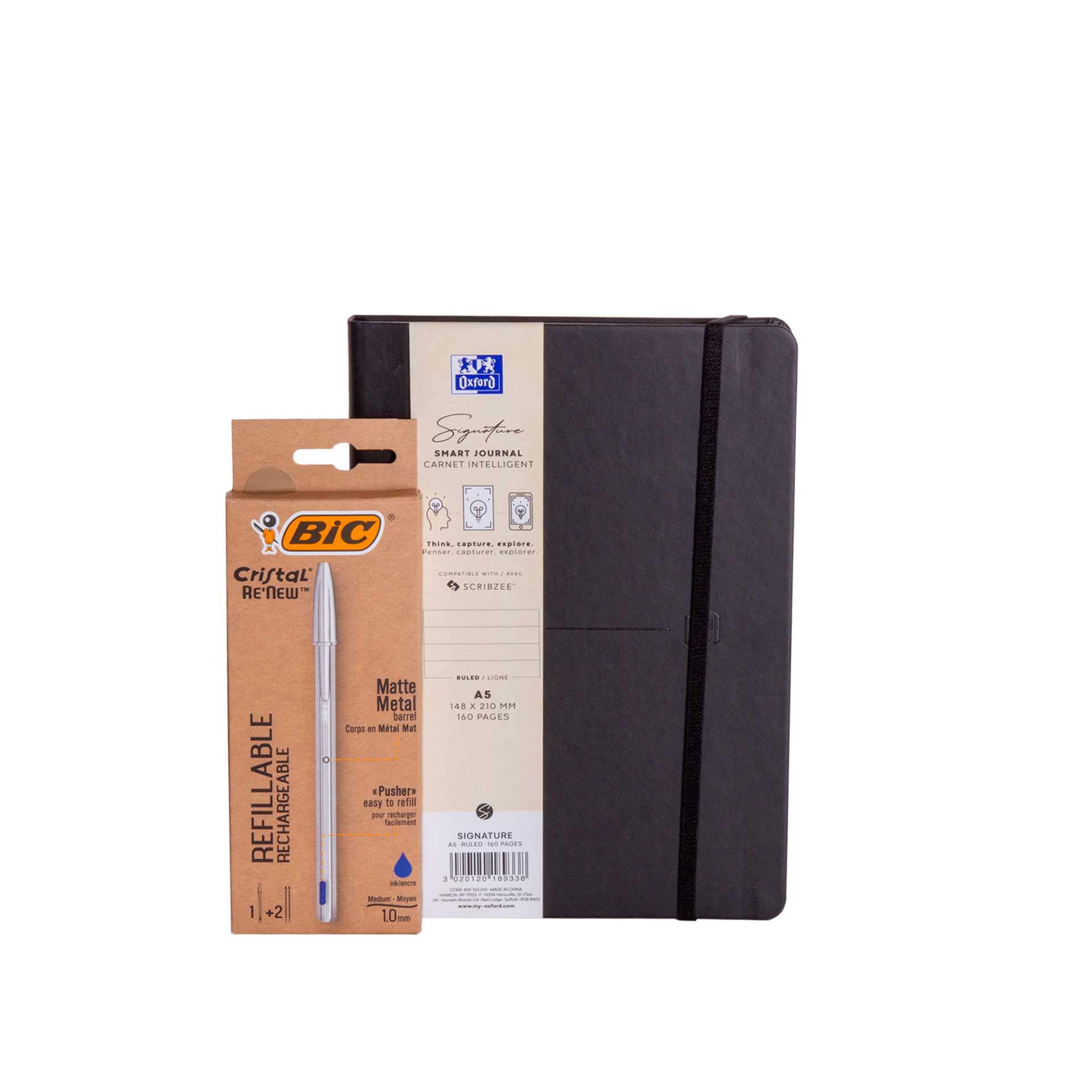 Caderno Oxford A5 + Caneta Bic 1mm + 2 Recargas Clássico