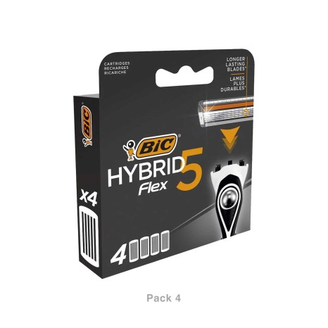 Lâmina Barbear Recargas Bic Flex5 Hybrid Pack 4 - Image product