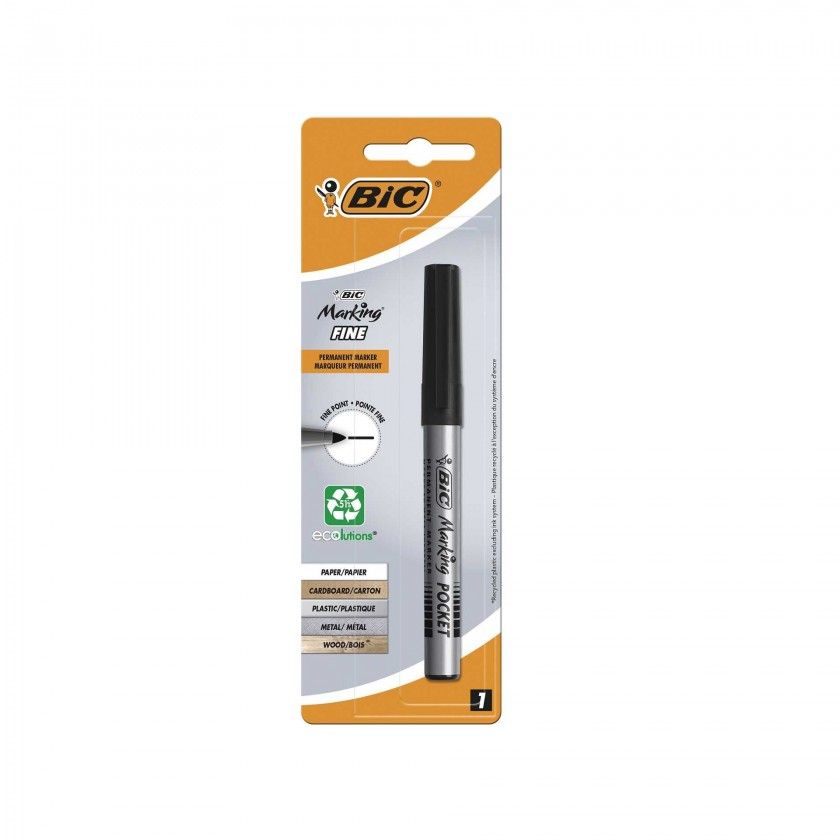 Marcador Permanente Bic Pocket Preto Marcador Permanente Bic Pocket Preto