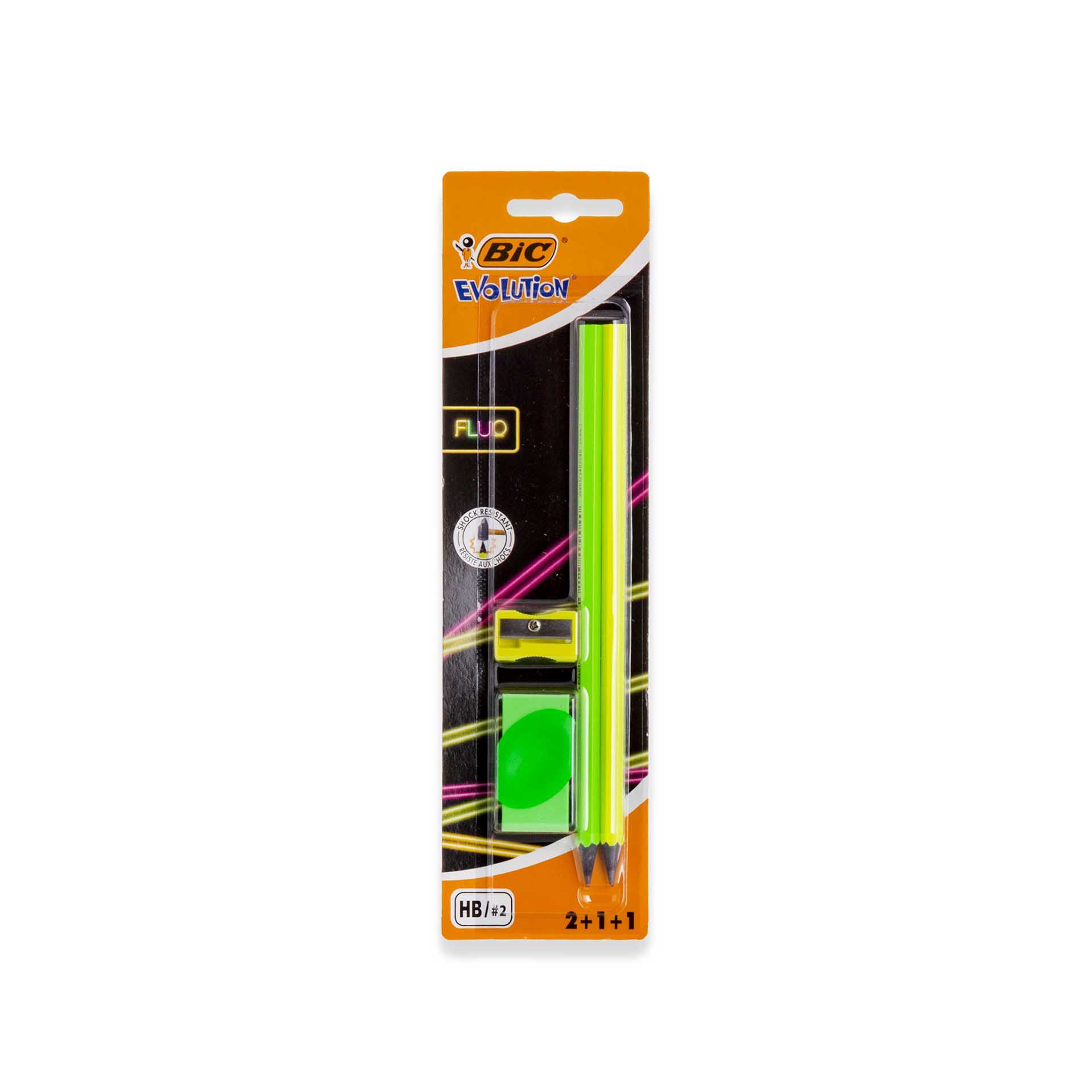 Lápis Grafite Bic Evolution Flou 2HB + Afia + Borracha