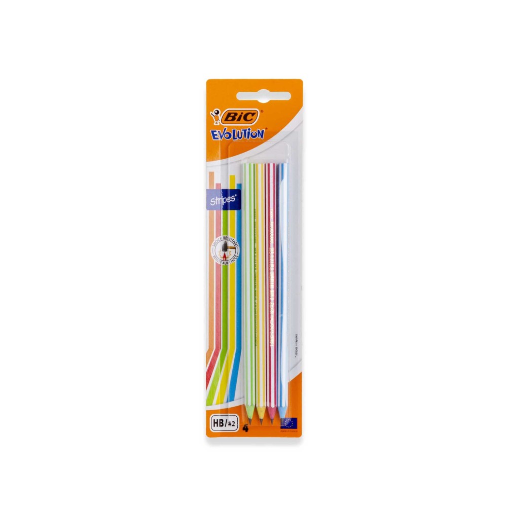 L�pis Grafite Bic Evolution Stripes 2HB Pack 4