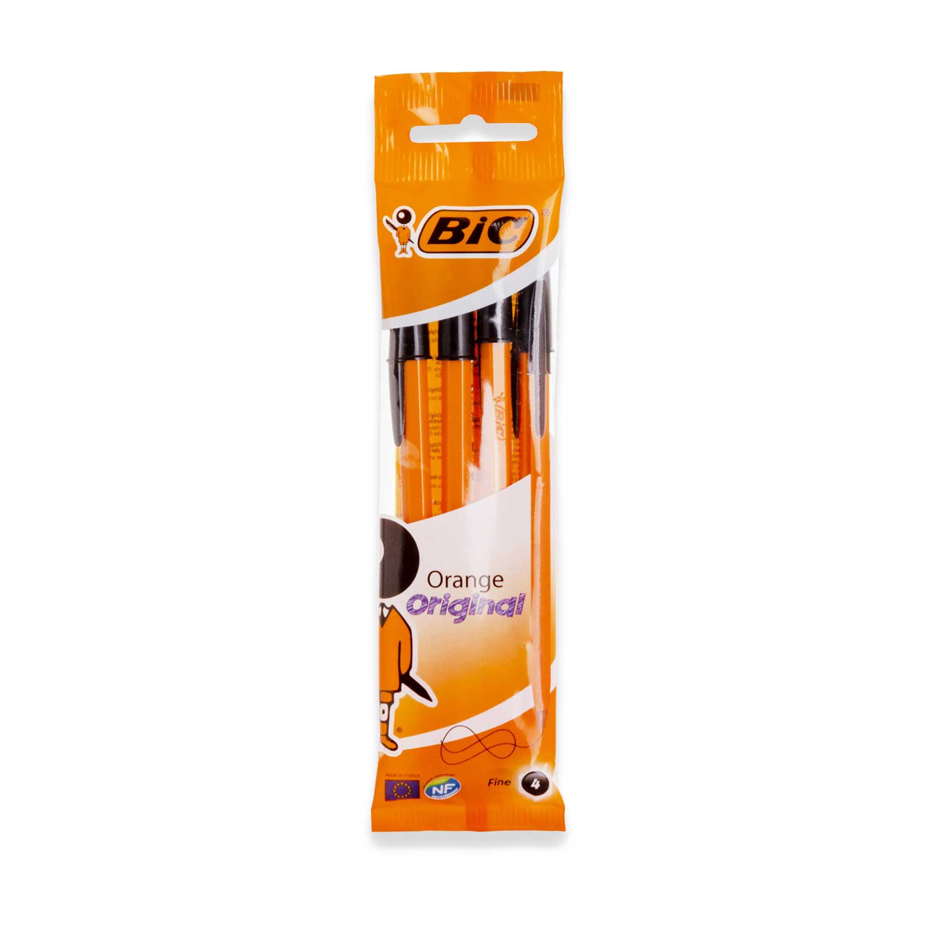 Esferográfica Bic Orange Original Fine Preto Pack 4