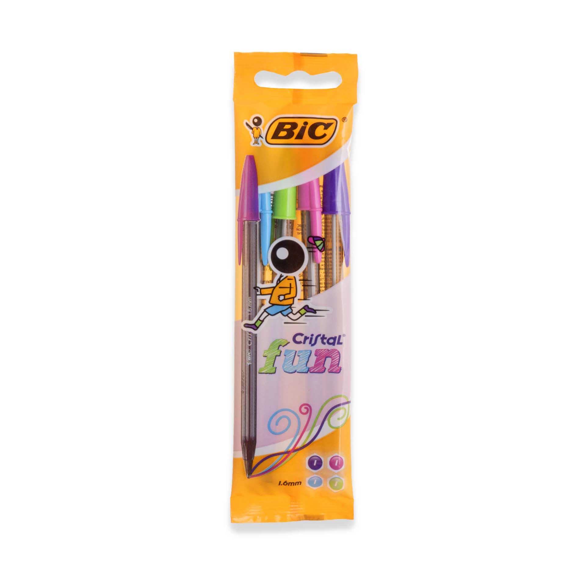 Esferográfica Bic Cristal Fun Cores 1.6mm Pack 4